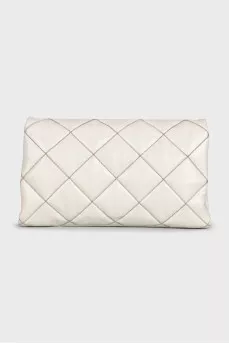 Leather crossbody bag with silver trim