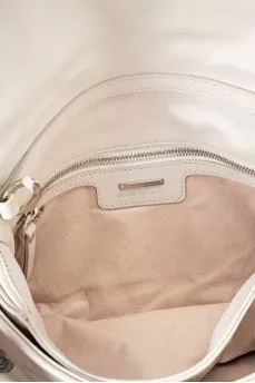 Leather crossbody bag with silver trim