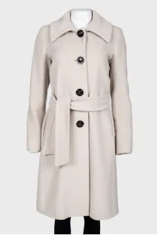 Beige woolen coat