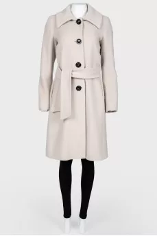 Beige woolen coat