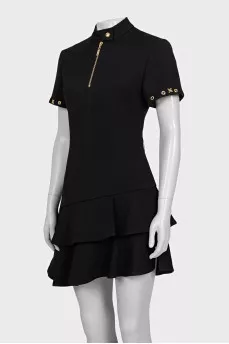 Fitted dress with gold decor