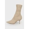 Khaki textile boots
