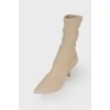 Khaki textile boots
