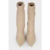 Khaki textile boots