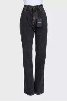 Серые джинсы straight fit с биркой