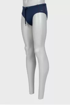 Men's blue swimming trunks with tag
