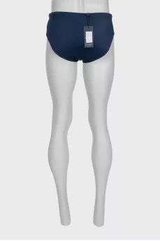 Men's blue swimming trunks with tag