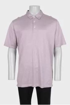 Men's pink polo shirt with tag