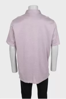 Men's pink polo shirt with tag