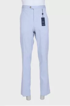 Men's straight striped trousers
