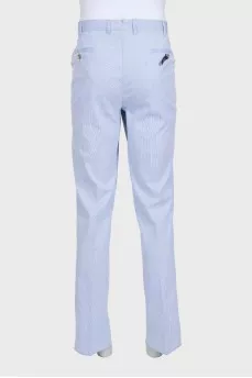 Men's straight striped trousers
