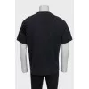 Men's black T-shirt with a signature print