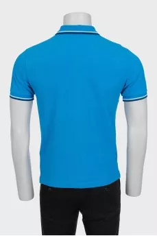 Men's blue polo shirt with brand logo