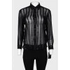 Transparent shiny stripes blouse