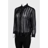Transparent shiny stripes blouse