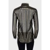 Transferred striped blouse with tag