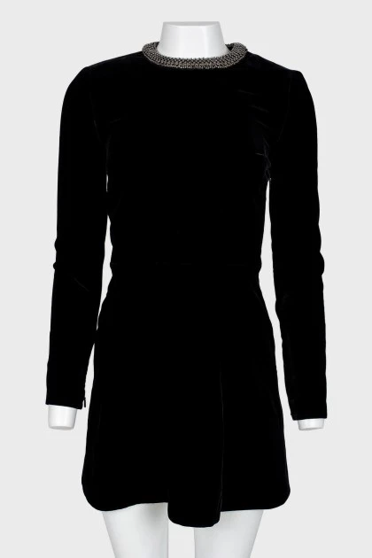 Velvet metallic decorations dress