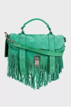 PS1 Green Suede Fringe Bag