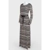 Striped floor-length dress