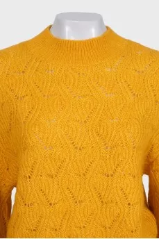 Помаранчевий светр із об'ємними рукавами