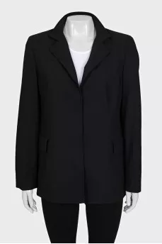 Straight wool jacket with buttons