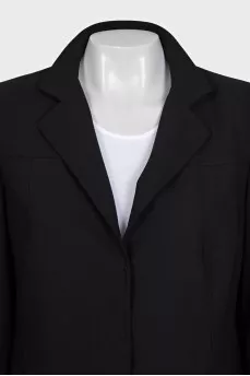 Straight wool jacket with buttons