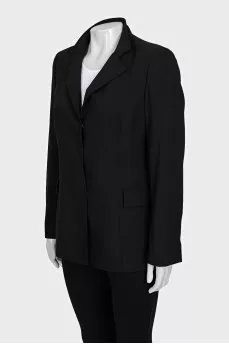 Straight wool jacket with buttons