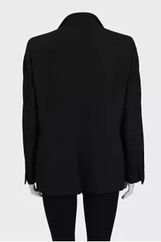 Straight wool jacket with buttons