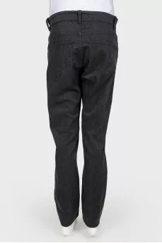 Gray high-waisted jeans