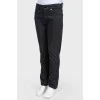 Gray high-waisted jeans