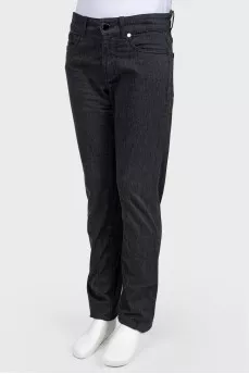 Gray high-waisted jeans