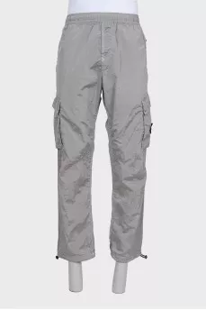 Men's silver cargo bags with logo