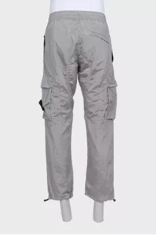 Men's silver cargo bags with logo