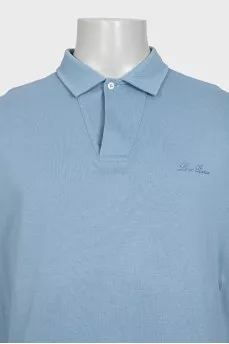 Men's light blue polo shirt with a straight cut