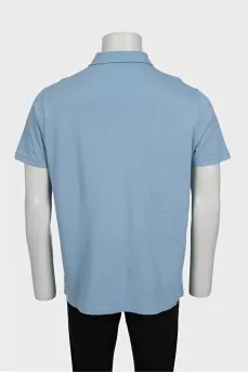 Men's light blue polo shirt with a straight cut