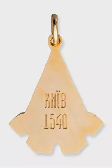 Gilded pendant with enamel