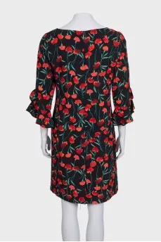 Straight midi dress in a floral print