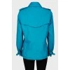 Blue short double-breasted coat