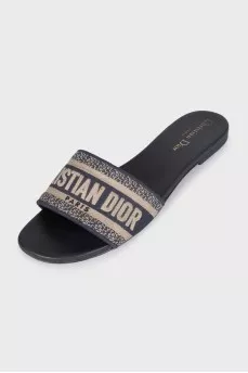 Blue flip-flops with logo