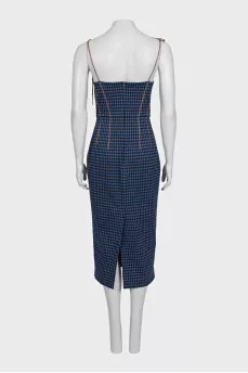 Houndstooth print bodycon dress