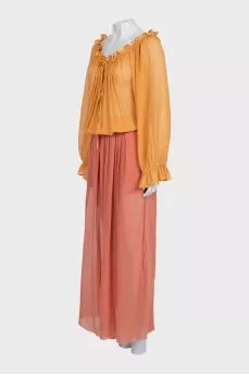 Two-tone semi-transparent dress