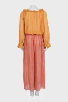 Two-tone semi-transparent dress