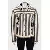Джинсова куртка в смужку декорована хутром