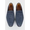 Men's blue suede loafers