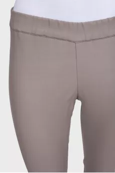 Skinny leather trousers with elastic waistband