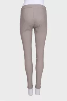 Skinny leather trousers with elastic waistband