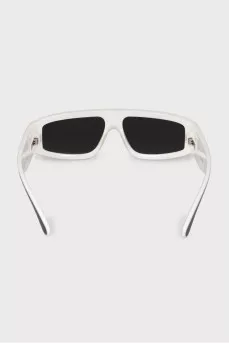 Black and white rectangular frame sunglasses