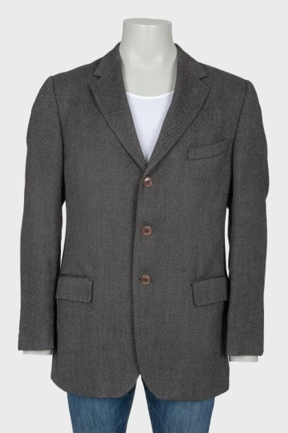 Men's single-breasted blazer black