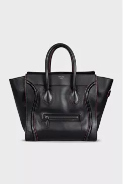 Black leather Luggage tote