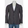 Men's single-breasted plaid blazer